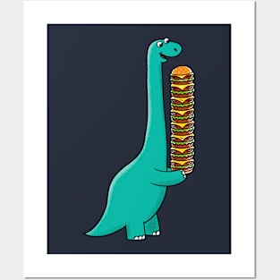 Dinosaur and Burger Posters and Art